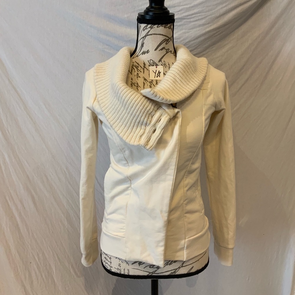 Euc-Element Cream Colored Zip Up Jacket - image 3
